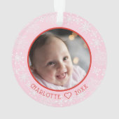 Mijn eerste kerst Baby foto sneeuwvlokken Ornament (achterkant)