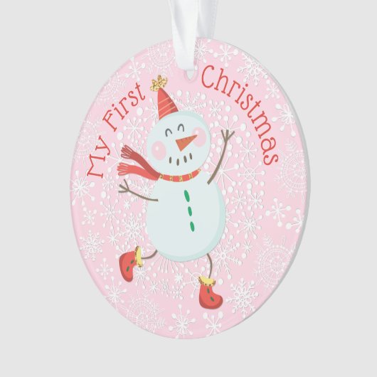 Mijn eerste kerst Baby foto sneeuwvlokken Ornament (voorkant)