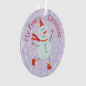 Mijn eerste kerst Baby foto sneeuwvlokken Ornament (voorkant)