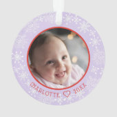 Mijn eerste kerst Baby foto sneeuwvlokken Ornament (achterkant)