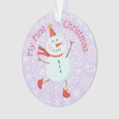 Mijn eerste kerst Baby foto sneeuwvlokken Ornament (voorkant)