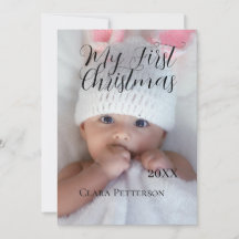 Mijn eerste kerst baby foto voeg naam jaar modern 