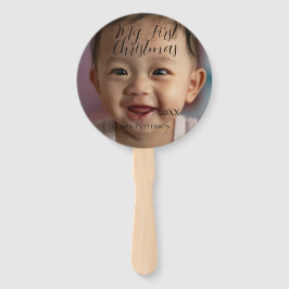 Mijn eerste kerst baby foto voeg naam jaar modern  handwaaier