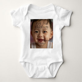 Mijn eerste kerst baby foto voeg naam jaar modern  romper