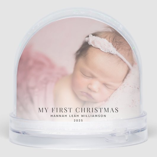 Mijn eerste kerst Baby foto's op maat Sneeuwbol (Achterkant)