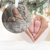 Mijn eerste Kerst Baby Foto's Script Naam Ornament