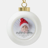 Mijn eerste kerst Baby fotoscript Keramische Bal Ornament (Voorkant)