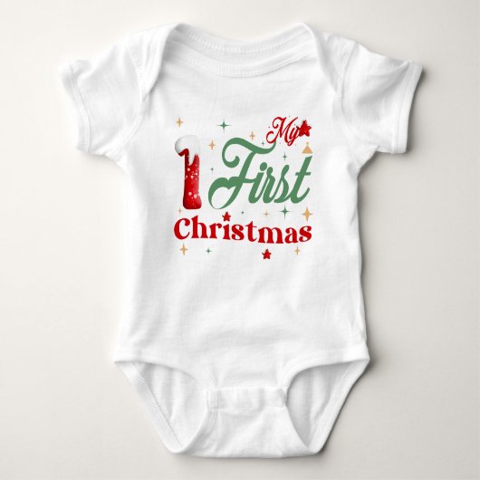 Mijn eerste kerst baby jersey romper (Voorkant)