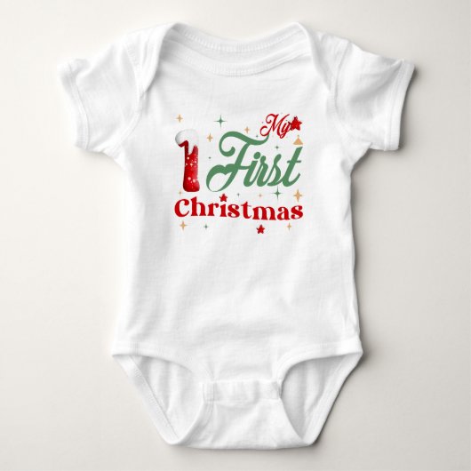 Mijn Eerste Kerst Baby Jersey Rompertje Romper (Voorkant)