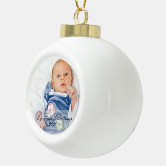 Mijn eerste kerst baby jongen keramische bal ornament (Rechts)