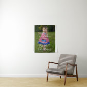 Mijn eerste kerst baby meisje foto naam jaar eenvo wandkleed (In situ)