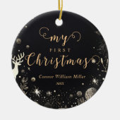 Mijn eerste Kerst Baby Modern Elegant Feestelijk Keramisch Ornament (Voorkant)