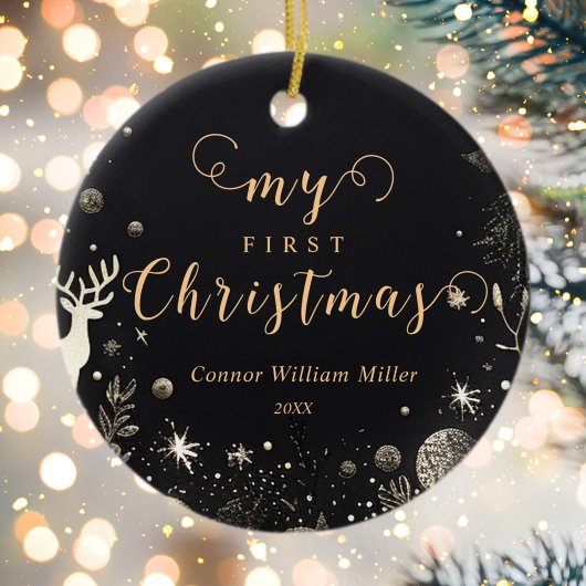 Mijn eerste Kerst Baby Modern Elegant Feestelijk Keramisch Ornament