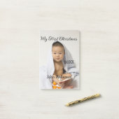 Mijn eerste kerst baby naam datum jaar foto's post-it® notes (Op bureau)