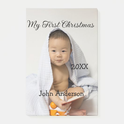 Mijn eerste kerst baby naam datum jaar foto's post-it® notes (Voorkant)