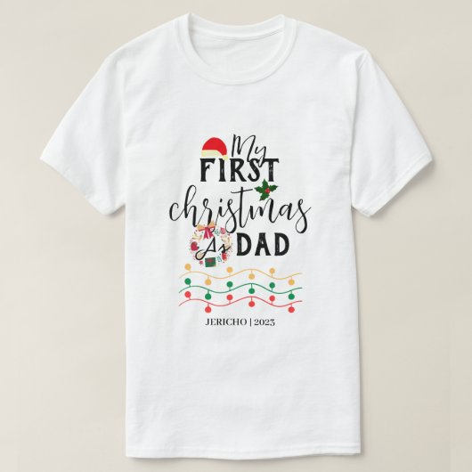 Mijn eerste kerst Baby personaliseren naam T-shirt (Design voorkant)
