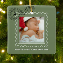 Mijn Eerste Kerst Baby Postzegel Foto 
