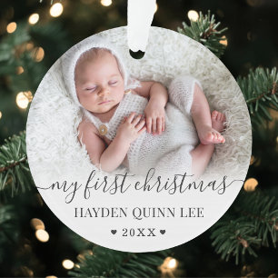 Mijn eerste kerst babyfoto ornament