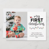 Mijn eerste kerst baby's foto feestdagenkaart (Voorkant)