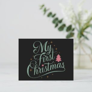 Mijn eerste kerst bijpassende familie Xmas pasgebo Feestdagenkaart