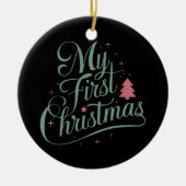 Mijn eerste kerst bijpassende familie Xmas pasgebo Keramisch Ornament (Voorkant)