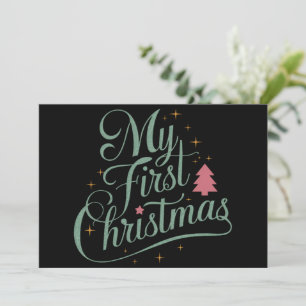 Mijn eerste kerst bijpassende gezins Kerstmis pasg Feestdagenkaart