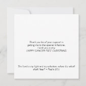 MIJN EERSTE KERST Borstkanker Gratis Dank u Feestdagenkaart (Achterkant)