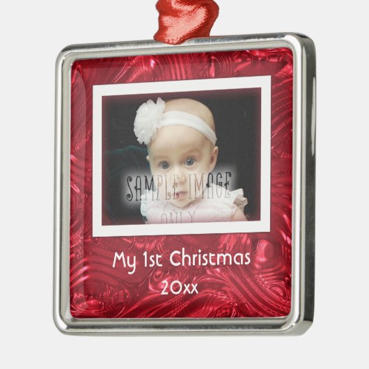 Mijn eerste Kerst Custom Photo Lijst Ornament (Links)