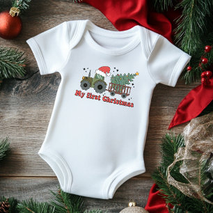Mijn eerste kerst Cute Farm Tractor Romper