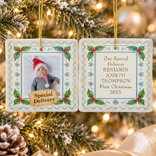 Mijn Eerste Kerst Foto Speciale Levering Keramisch Ornament