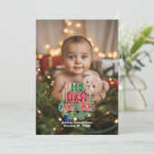 "Mijn eerste kerst" Fotocollage Feestdagenkaart (Staand voorkant)