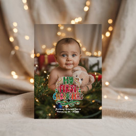 "Mijn eerste kerst" Fotocollage Feestdagenkaart