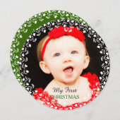 Mijn eerste kerst fotokaart feestdagenkaart (Voorkant / Achterkant)