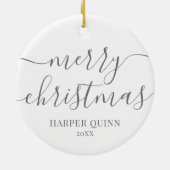 Mijn eerste kerst gepersonaliseerde Baby foto Keramisch Ornament (Achterkant)