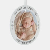 Mijn eerste kerst gepersonaliseerde elegante Baby Glas Ornament (Voorkant Rechts)