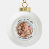 Mijn eerste kerst gepersonaliseerde elegante Baby  Keramische Bal Ornament (Voorkant)
