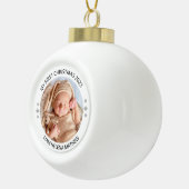 Mijn eerste kerst gepersonaliseerde elegante Baby  Keramische Bal Ornament (Rechts)