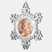 Mijn eerste kerst gepersonaliseerde elegante Baby  Tin Sneeuwvlok Ornament (Rechts)