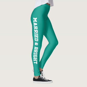 Mijn eerste kerst getrouwd pasgetrouwd teal groen leggings
