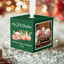 Mijn eerste kerst gingerbrood trein groene foto decoratie