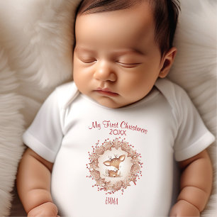 Mijn eerste kerst herten Baby Bodysuit