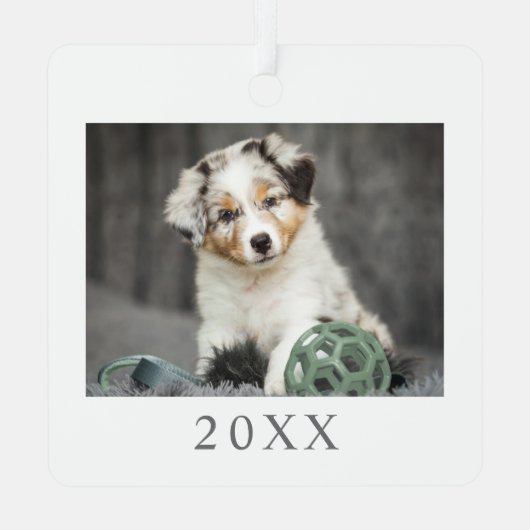 Mijn eerste kerst hond foto metalen ornament (Achterkant)