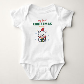 Mijn eerste kerst IJsbeer Persoonlijke naam Ba Romper