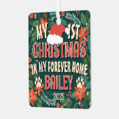 Mijn eerste kerst in mijn Forever Home gewaagde kr Metalen Ornament (Voorkant links)