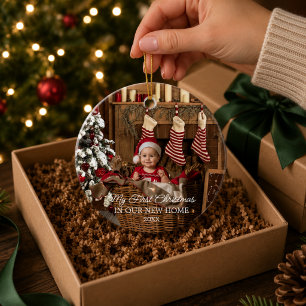 Mijn eerste kerst in ons nieuwe huis kerstbal keramisch ornament