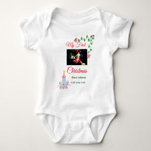 Mijn eerste kerst kaars toevoegen baby foto naam b romper