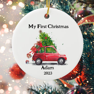 Mijn eerste kerst Keepsake Retro auto Keramisch Ornament