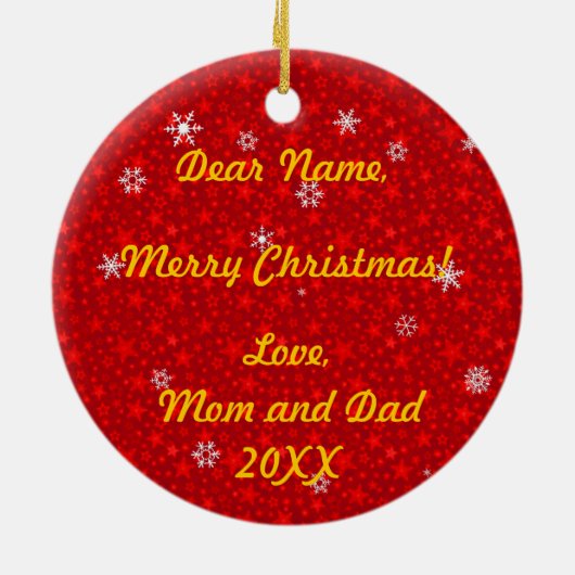 Mijn eerste kerst keramisch ornament (Achterkant)