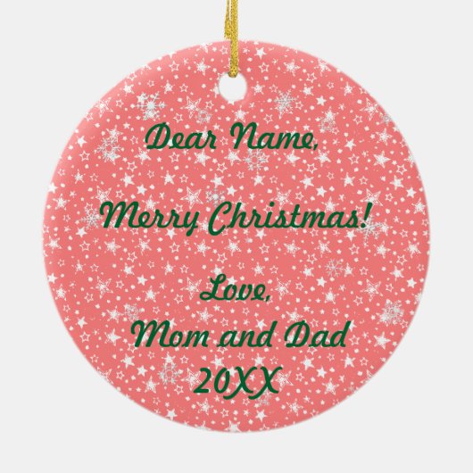 Mijn eerste kerst keramisch ornament (Achterkant)