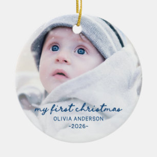 Mijn eerste Kerst Lieve Gril Baby Foto Keramisch Ornament